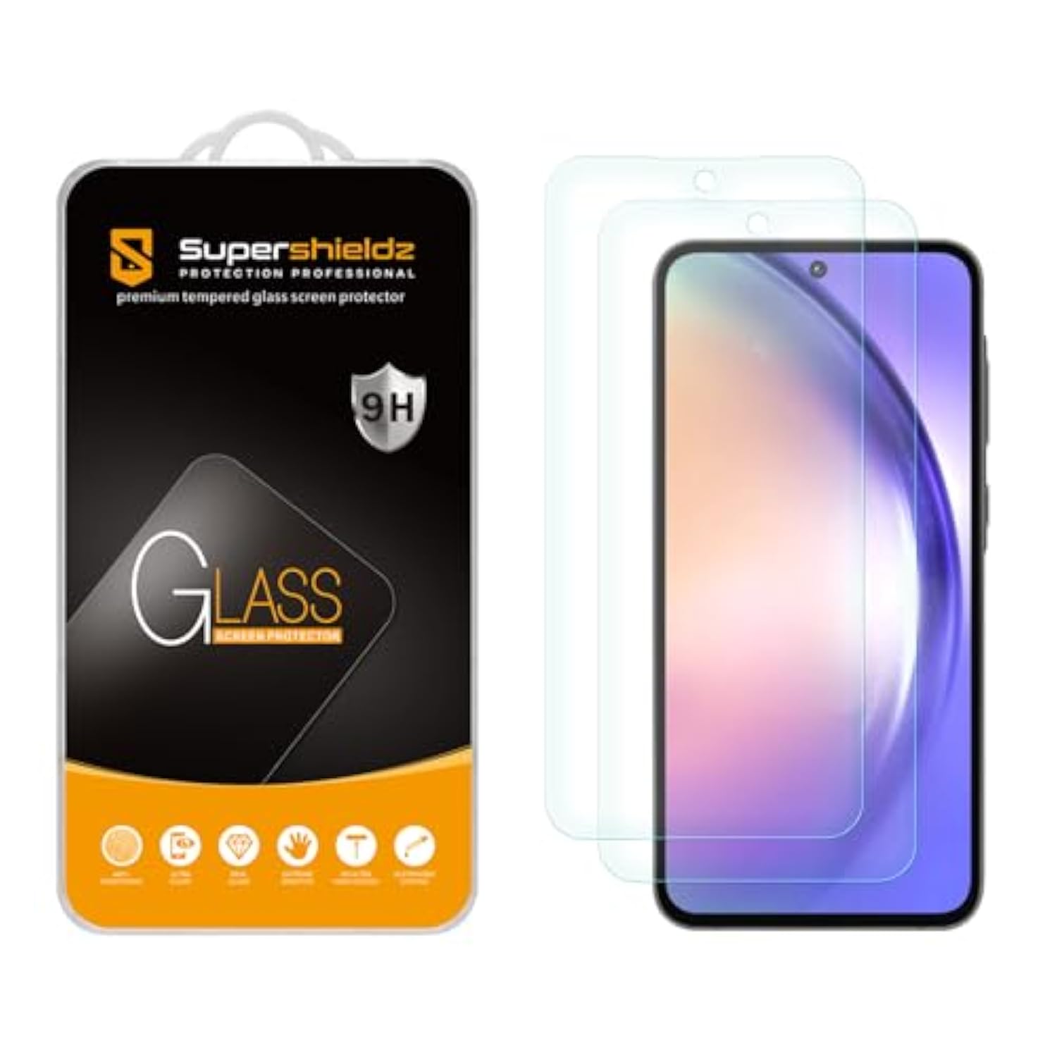 (2 Pack) Designed For Samsung Galaxy A55 5G Tempered Glass Screen Protector, Anti Scratch, Bubble Free