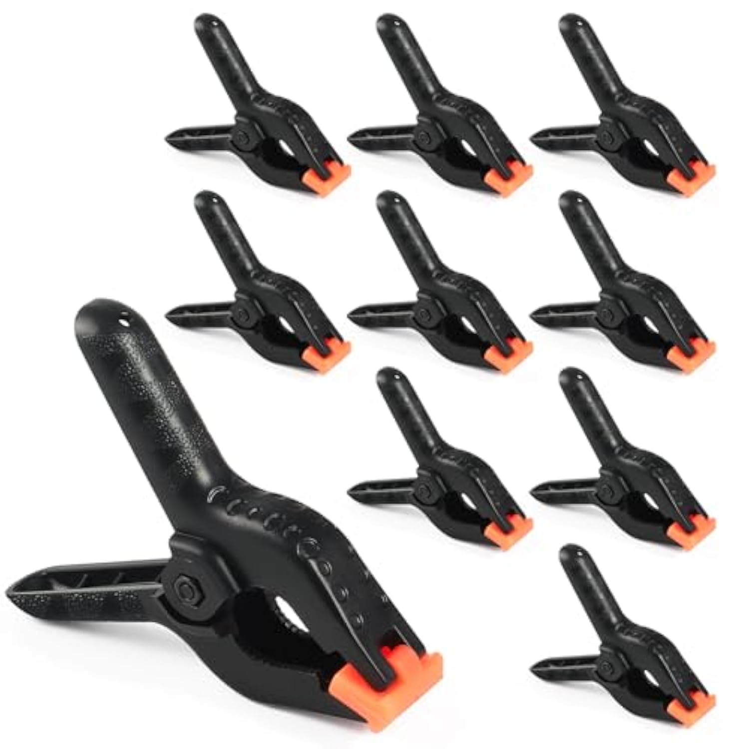 Spring Clamps, 4.5 Inch Large Plastic Clips For Balloon Arch Backdrop Craft Decoration, Heavy Duty, Black, 10 Pcs