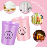 24 Pcs Smile Pattern Drink Cups Smile Face Plastic Cups 16 Oz Reusable For Kids First Birthday Party Picnics Sports Event Wedding Bachelorette Decorations (Funny)