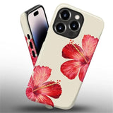 For Iphone 14 Pro Max Case [Compatible With Magsafe] Pattern Design For Women Girls Hybrid 2 Layer Hard Shell Silicone Protective Magnetic Cover,C Tropical Hibiscus Flower