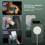 Magnetic For Google Pixel 9 Pro Xl Case, Pixel 9Proxl Phone Case Compatible With Magsafe, Translucent Matte Slim Shockproof Protective Magnetic Cover For Google 9 Proxl 6.8 Inch, Deep Green