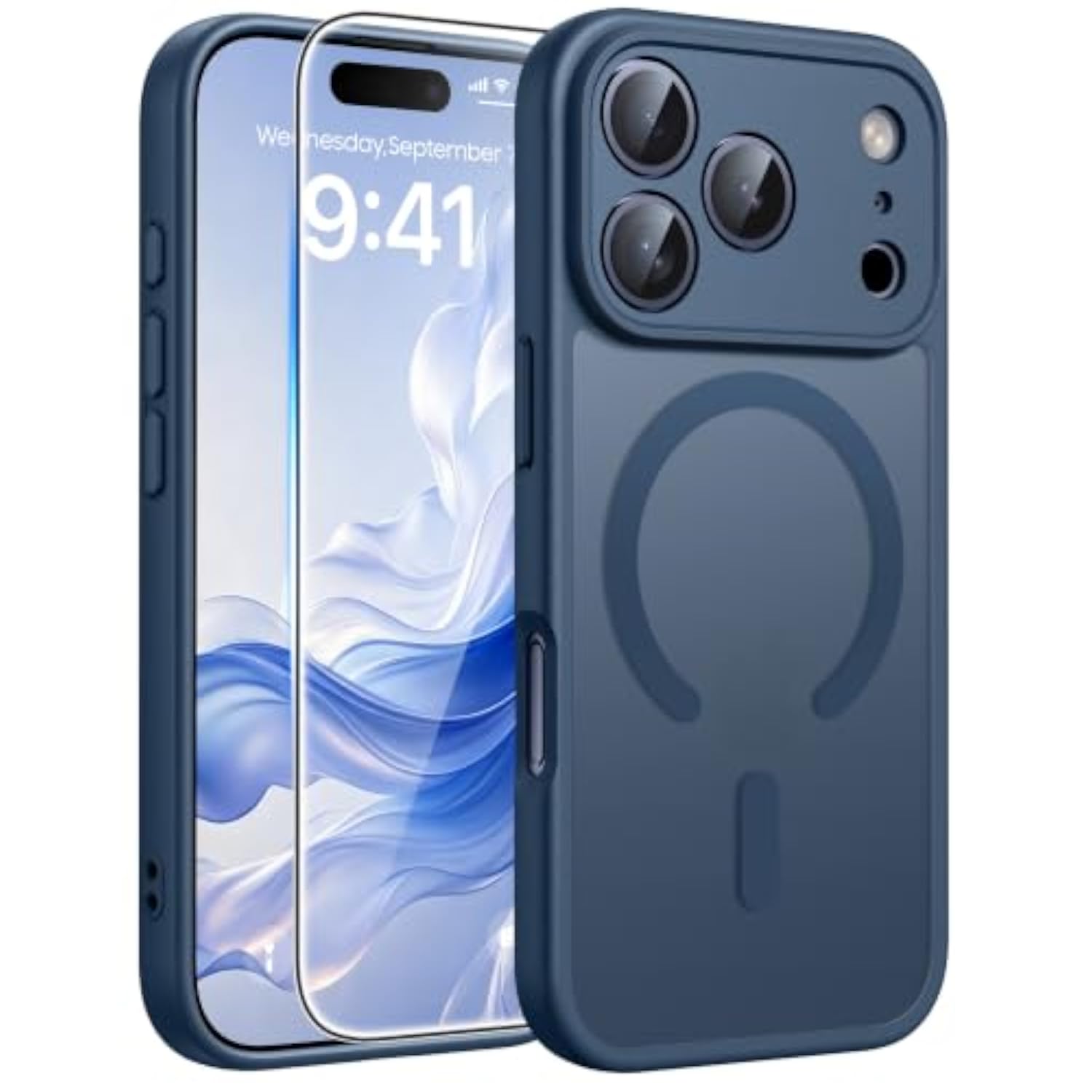 Transparent Blue MagSafe Case for iPhone 17 Pro Max