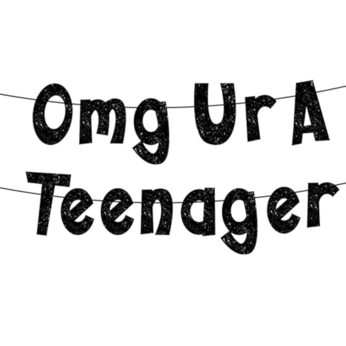 Glitter “OMG UR a Teenager” Banner for 13th Birthday Parties