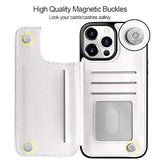 Wallet Case Compatible With Iphone 13 Pro Max Case 5G 6.7-Inch Slim Protective With Credit Card Slot Holder Flip Folio Soft Pu Leather Magnetic Closure Cover, White