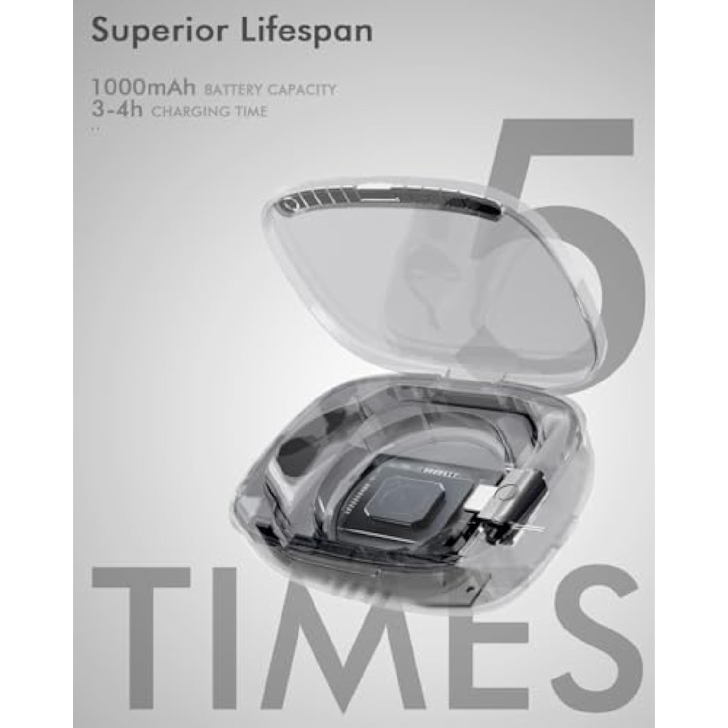 Updated Charging Case For Oura Ring 4 & 3 Charger, Wireless Power Station Fits Official Oura Chargers & Fit All-Sized Rings Gen 4 & 3 1000Mah (Official Charger Not Included)