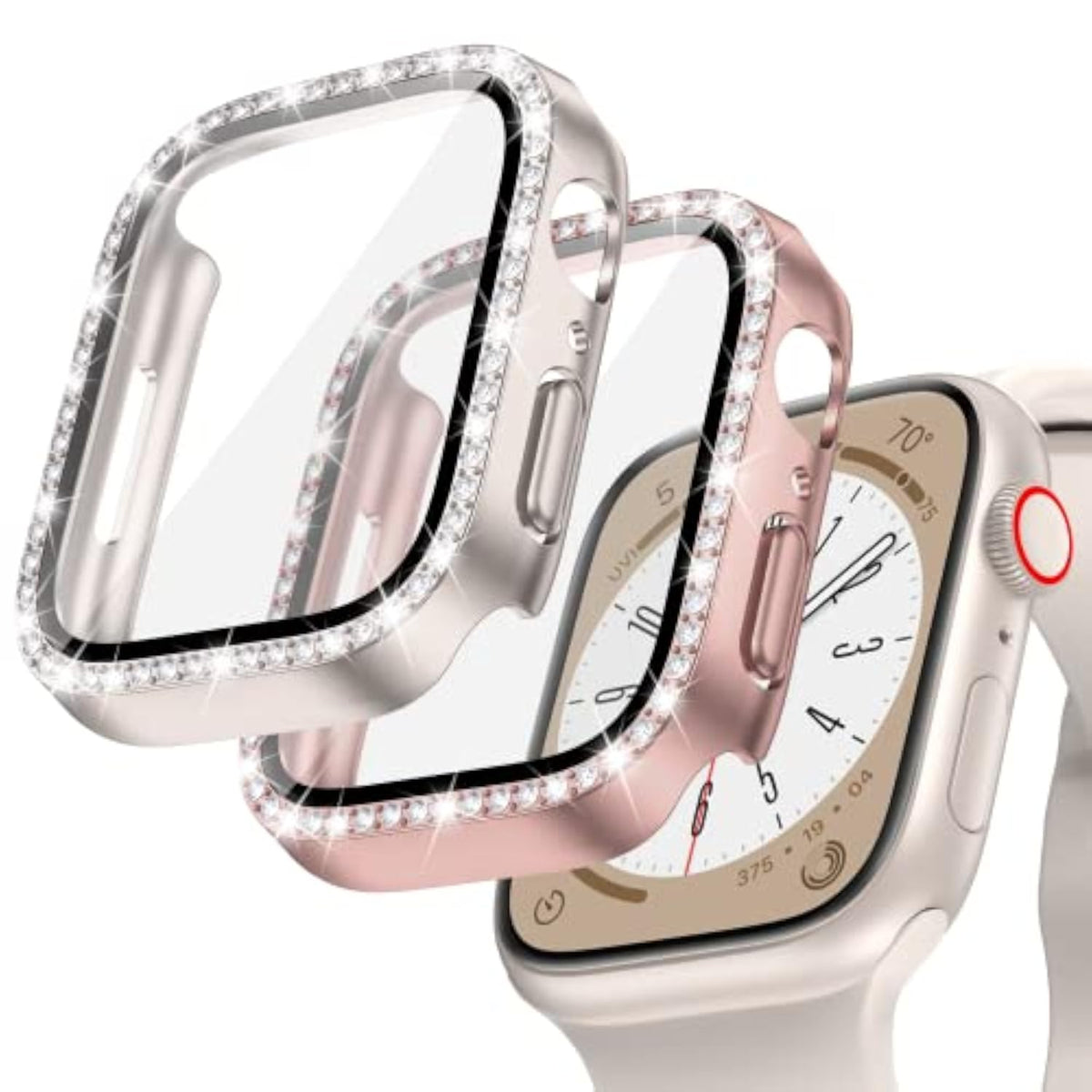 2-Pack Bling Case with Screen Protector for Apple Watch 41mm - Protective Watch Accessories with Style