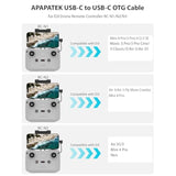 Usb-C To Usb-C Data Cable For Dji Rc-N1/N2/N3 Controller, Link For Iphone 17 16 15 Ipad Pro Samsung S25 S24 S23 To Dji Neo/Mavic 3 Series/Mavic Mini 3 Pro 2 Se/Mavic Air 3S 3 2S 2 Drone (1Ft/30Cm)