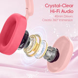 Kids Headphones Bluetooth 6.0,Over Ear Kids Headphones Wireless with Mic 55H Playtime AUX Cord 85dB Safe Volume Limited Foldable Design for Boys