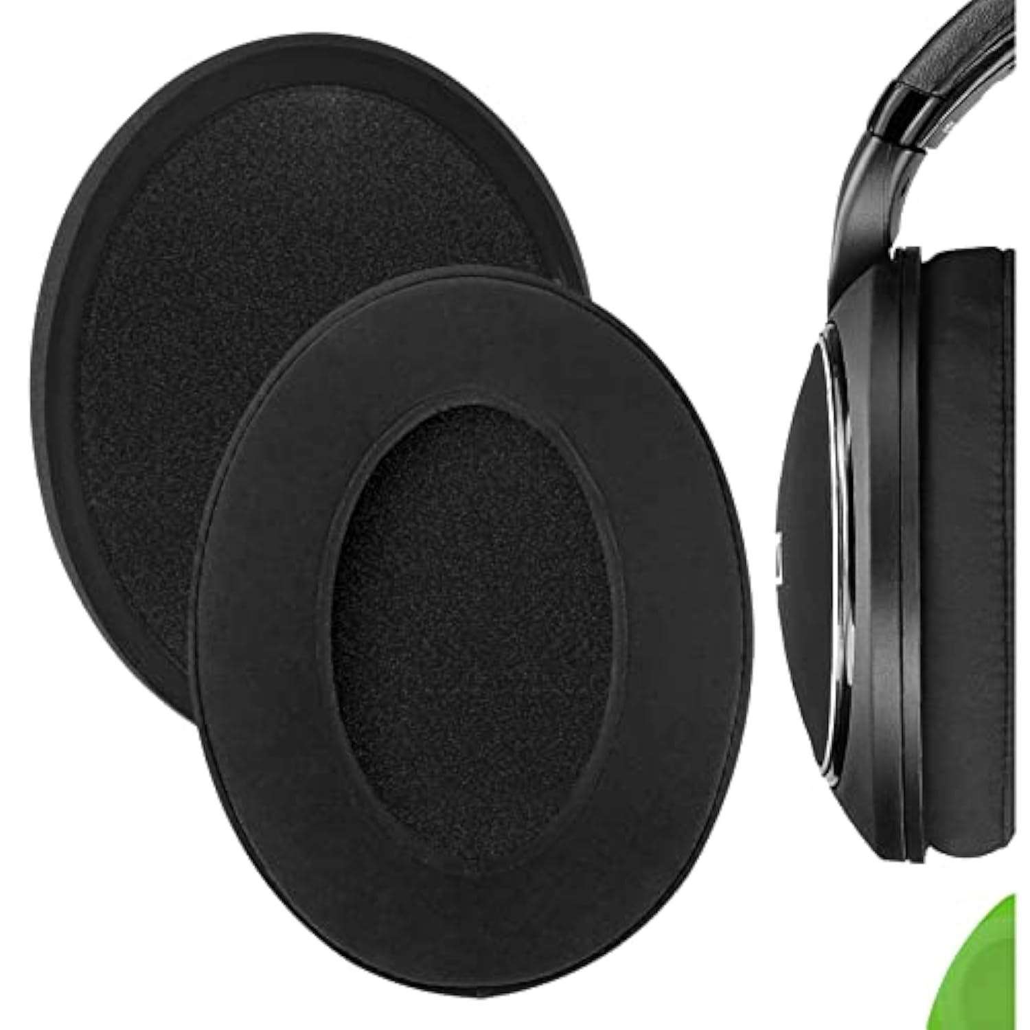 Geekria Comfort Laminated Fabric Replacement Ear Pads for Sennheiser HD 598/ 598SE/ 598CS/ 598SR/ 595/599/ 599SE Headphones, Repair Parts (Black)