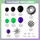 Monster Truck Birthday Party Decorations Racing Balloon Arch Kit Large Wheel Checkered Balloon Honeycomb Centerpieces Backdrop Tablecloth Cake Topper