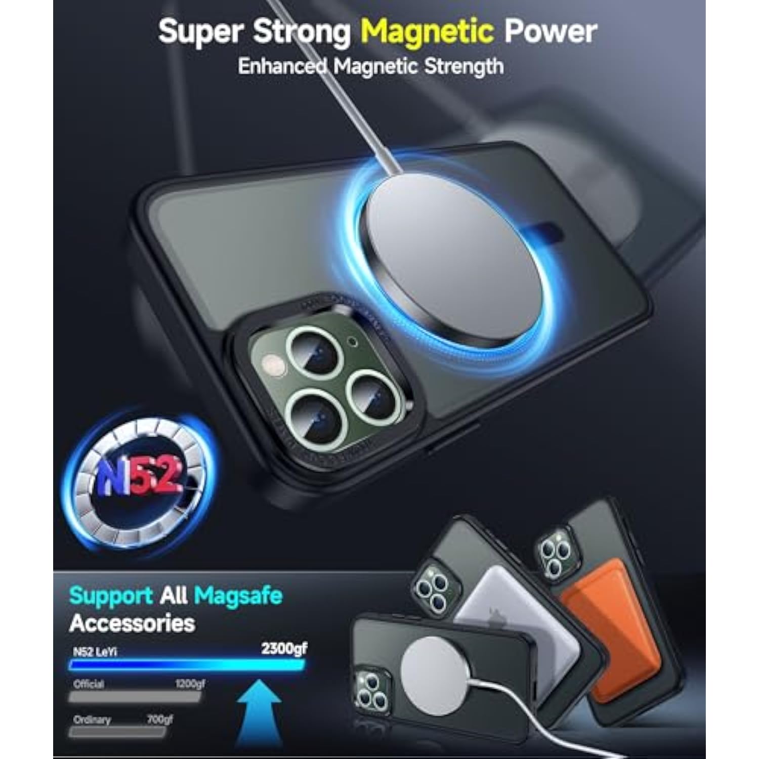 For Iphone-11-Pro-Max Cases Compatible With Magsafe[ Screen Protector X2 + Camera Cover X2] Magnetic Iphone11 Promax Phone Case Military Grade Protective Cover For I Phone 11Pro Max, Matte Black