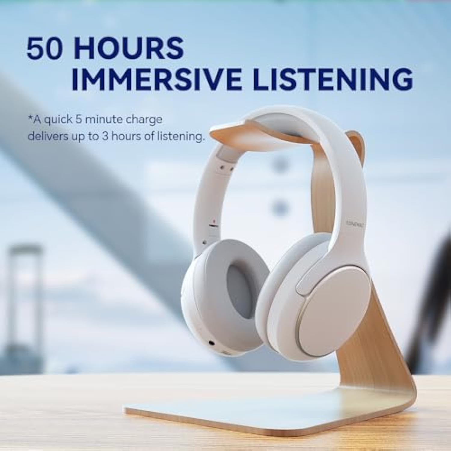 H2 Wireless Headphones,Over Ear Bluetooth Headphones,50H Playtime,Wireless Headset With Mic,Foldable Lightweight Bluetooth Headset With Deep Bass,Hifi Stereo Sound For Travel Work Smartphone