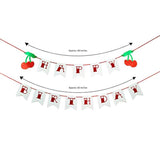 Glitter Cherry Happy Birthday Banner 1950'S Party Decoration Pre-Strung 1St Birthday Party Decoration Rockabilly Themed Birthday Party Banner