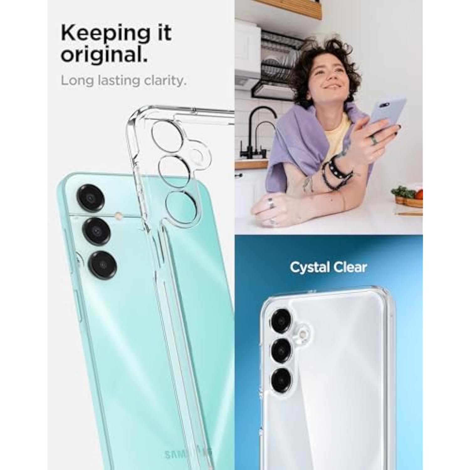 Spigen Ultra Hybrid Designed for Galaxy A16 5g Case (2024) [Anti-Yellowing], [Military-Grade Protection] - Crystal Clear