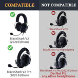 Mesh Fabric Earpads Replacement For Razer Blackshark V2/Blackshark V2 Pro (Does Not Fit 2023 Model) Gaming Headset, Ear Pads Cushions With High-Density Noise Isolation Foam - Black