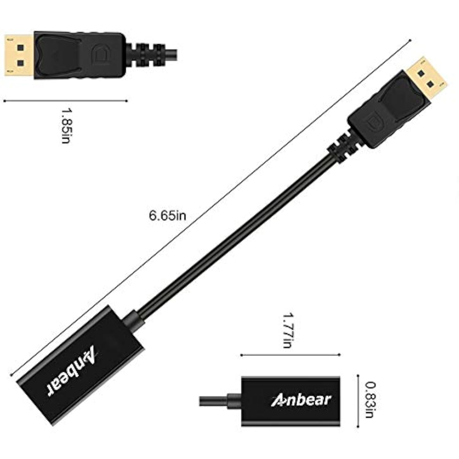 Display Port To Hdmi Adapter, Displayport To Hdmi Cable(Male To Female) For Di