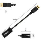 Displayport To Hdmi Adapter, Display Port To Hdmi Cable(Male To Female) For Di
