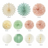 Sage Green & Blush Pink Boho Birthday Decor: 21-Piece Party Kit