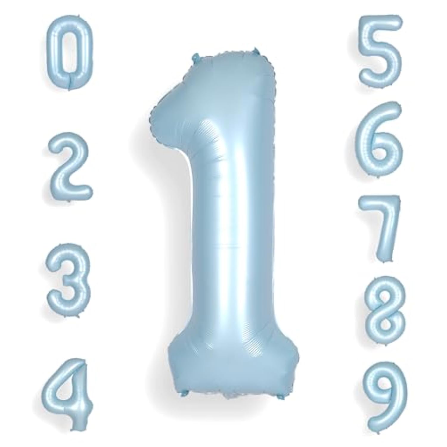 40" Light Blue Number 1 Balloon Large Foil Mylar for 1st Birthday/Graduation
