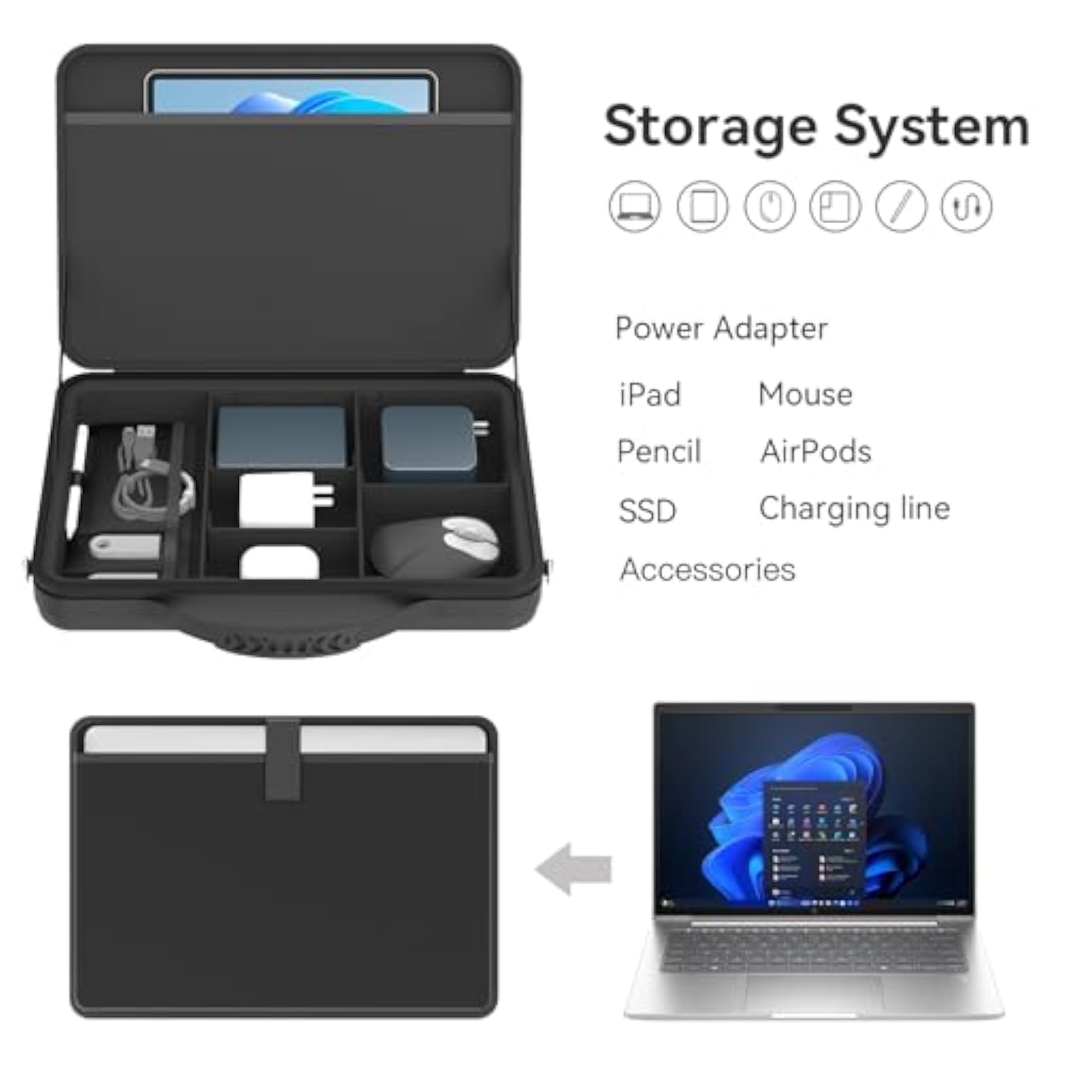 Smatree Hard Sleeve Shoulder Bag for 13inch Microsoft Surface Laptop Copilot+PC 2025,13.8inch Surface Laptop Copilot+PC,13.5inch Surface-Laptop-5/4,13inch SurfacePro 9/8,12.4inch SurfaceLaptop Go 3/2