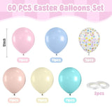 Pastel Balloons Set, 60Pcs Easter Balloons, 12 Inch Macaron Pink Teal Blue Yellow Orange Confetti Balloon Helium For Rainbow Bridal Baby Shower Anniversary Easter Day Birthday Party Decoration