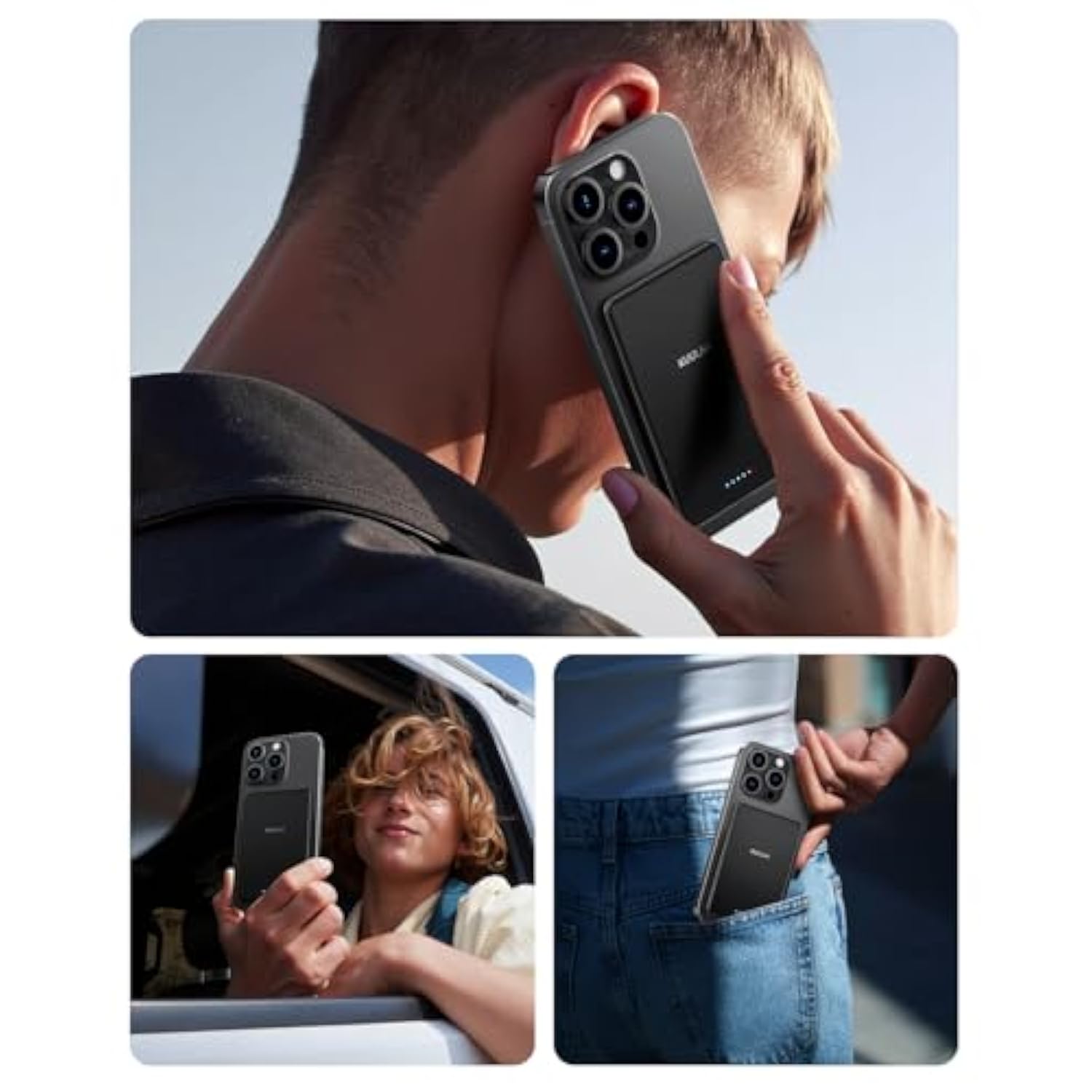 Magsafe Battery Pack 0.27'' 5000Mah Ultra Slim Magnetic Portable Charger Power Bank Support Usb C Pd 20W Fast Charging, Compatible With Iphone 16 Pro Max/15/14/13/12 Mini, Black