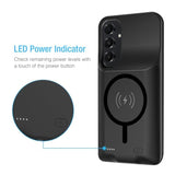 Battery Case For Galaxy A15, Enhanced 10000Mah Portable Protective Wireless Charging Case Support Carplay Compatible With Galaxy A15 (6.5 Inch) Rechargeable Extended Battery Charger Cover - Black