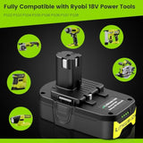 3000mAh P102 18V Lithium Battery Replacement for Ryobi One+ 18V Tools