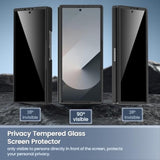 For Z Fold 6 Case With Privacy Screen Protector, Support Wireless Charging Thin Cover, Hard Pc Protective Phone Case For Samsung Galaxy Z Fold 6 (Black)