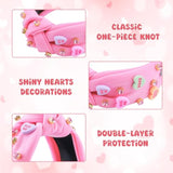 Valentine’S Day Headbands For Women, Candy Love Conversation Heart Headbands, Rhinestone Jeweled Trendy Pink Knotted Headband For Valentines Outfit, Valentine’S Day Gifts Hair Accessories For Her
