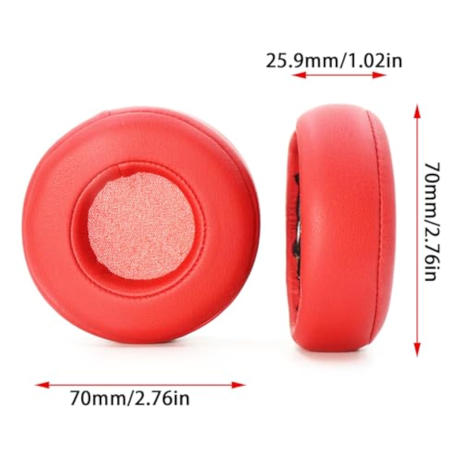 Mixr Earpads Replacement,Compatible With Beats Mixr On-Ear Headphones,Ear Pads Cushions With Memory Foam,Protein Leather,Noise Isolation Ear Pads For Comfortable Wear,Easy Installation(Red)