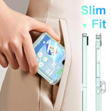 Designed For Samsung Galaxy Z Flip 7 Case Magnetic With Hinge Protection & Built-In Tempered Glass Screen Protector For Flip 7 Shockproof Protective Phone Case Cover (Crystal)