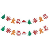 Christmas Tree Banner Garland with Hats Cookies and Snowflakes for Party Decor