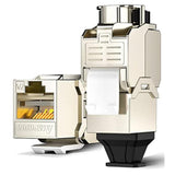 Cat7A Keystone Jack Ratchet Zip-Tie Design, 10Gbps 600Mhz Shielded Zinc-Alloy