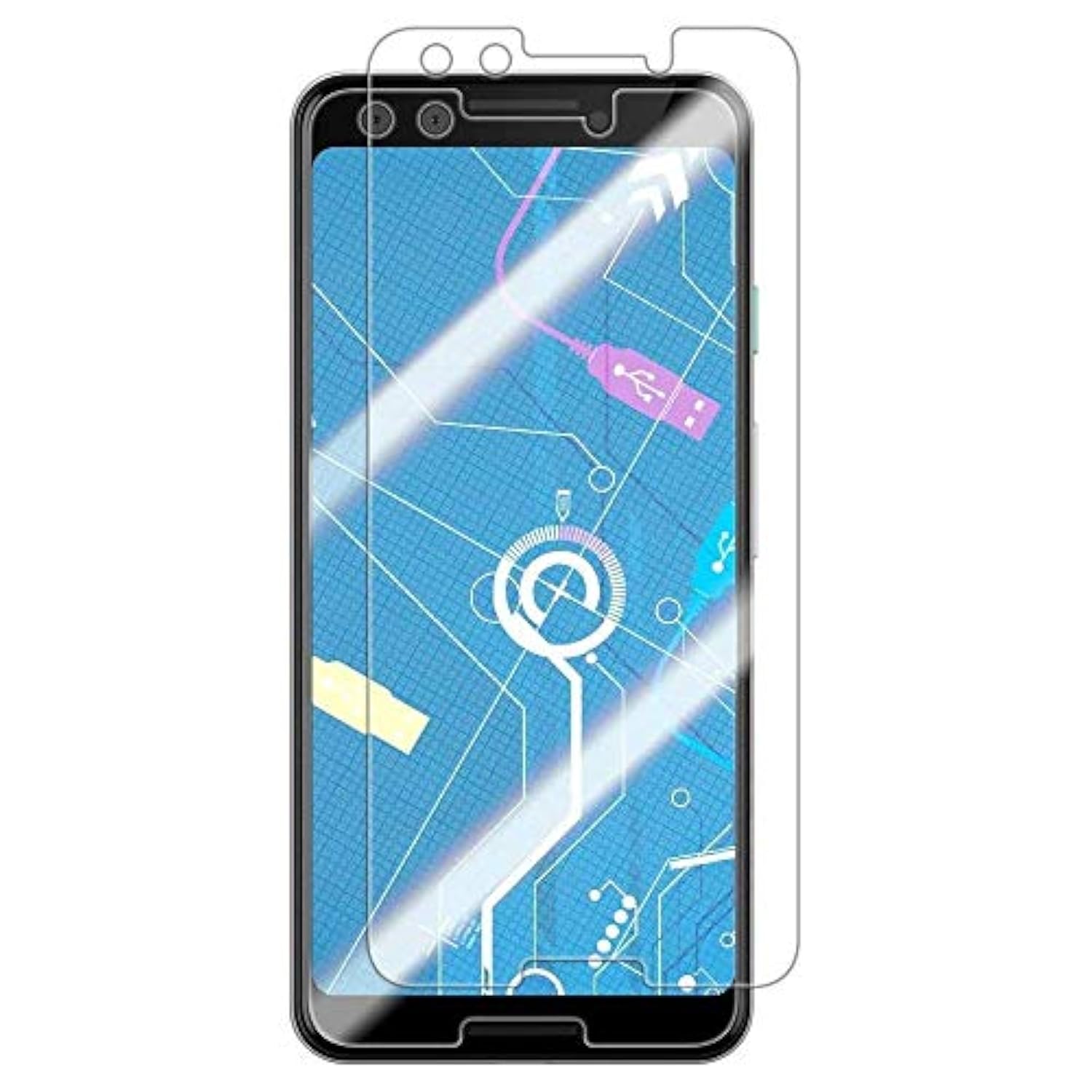 For Google Pixel 3 Tempered Glass Screen Protector - [2 Pack] [Anti-Scratch] For Google Pixel 3 High Clear Tempered Glass Screen Protector Front Bubble Free Protector