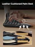 Wireless Ergonomic Keyboard,Ergo Keyboard With Cushioned Wrist & Palm Rest,2.4Ghz / Bt Ergonomic Wave Keys Computer Keyboard,3 Multi-Device Connectivity For Laptop,Mac,Windows - Black