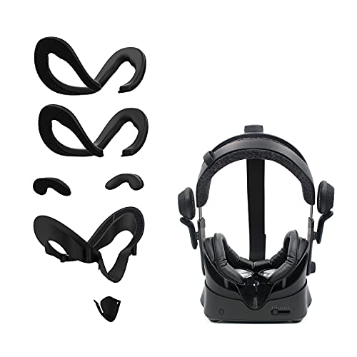 Facial Interface Bracket & PU Leather Foam Face Cover Pad Replacement & Anti-Leakage Nose Pad & Protective Lens Cover Comfort Set for Valve Index