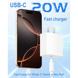 [2025 Upgraded] Iphone 16E Charger Fast Charging, 2-Pack 20W Usb C Wall Charger Block With 10Ft Long Usb C Charge Cord Cable For Iphone 16/16 Pro Max/16 Plus/16 Pro/16E/15/15 Pro/15 Pro Max, Ipad