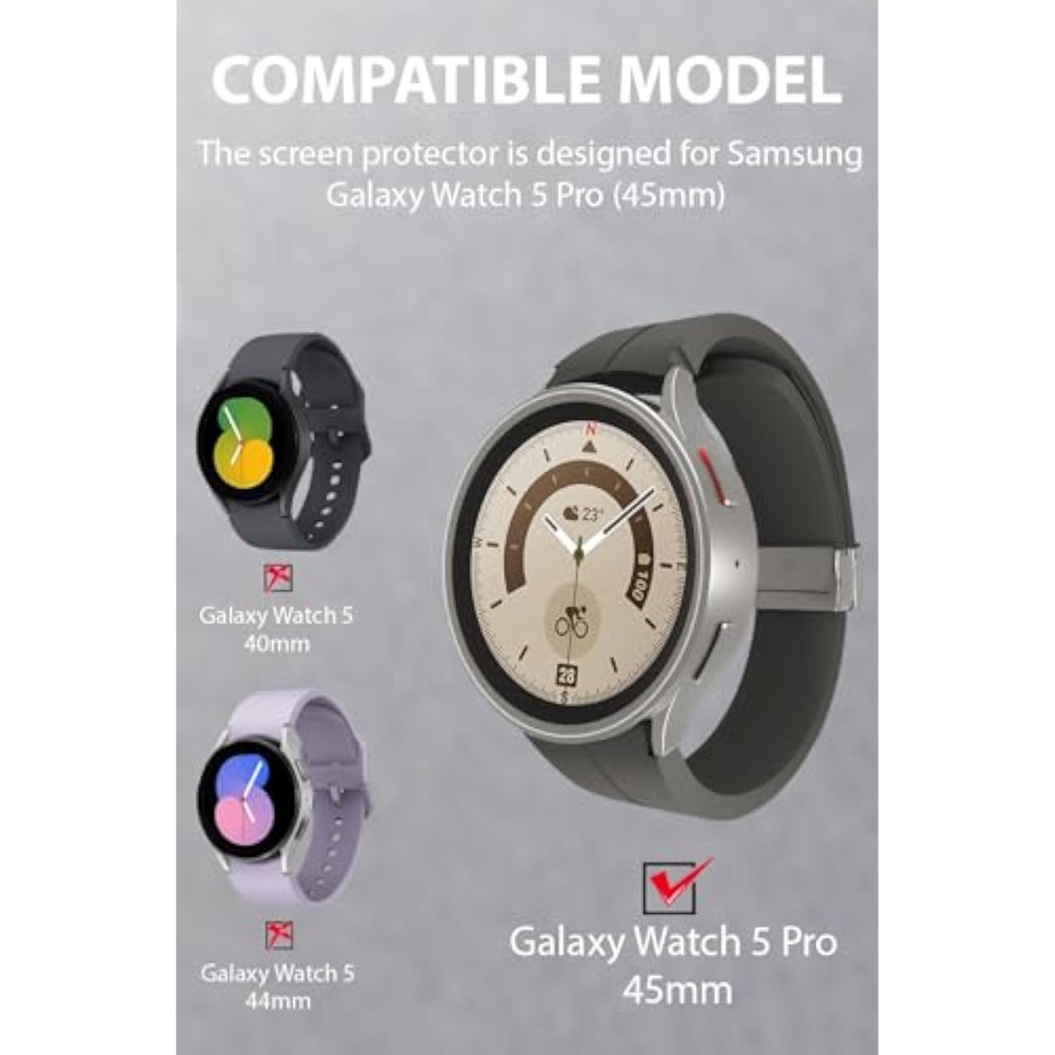 6 Pack Screen Protectors For Samsung Galaxy Watch 5 Pro 45Mm,Ultra-Thin Anti Scratch Tempered Glass Screen Protector For Galaxy Watch 5 Pro 45Mm,Anti-Fingerprint,Bubble Free