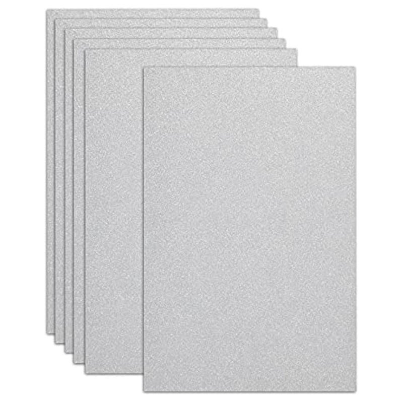 Silver Glitter Card Stock Paper 36 Pack Pretty Silver Glittery Stationary Shee