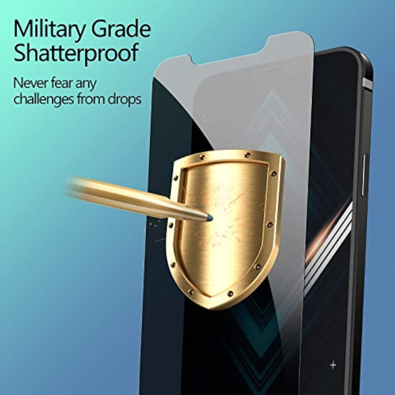 3 Pack iPhone 12/12 Pro Privacy Screen Protector, 9H Tempered Glass, Anti-Spy