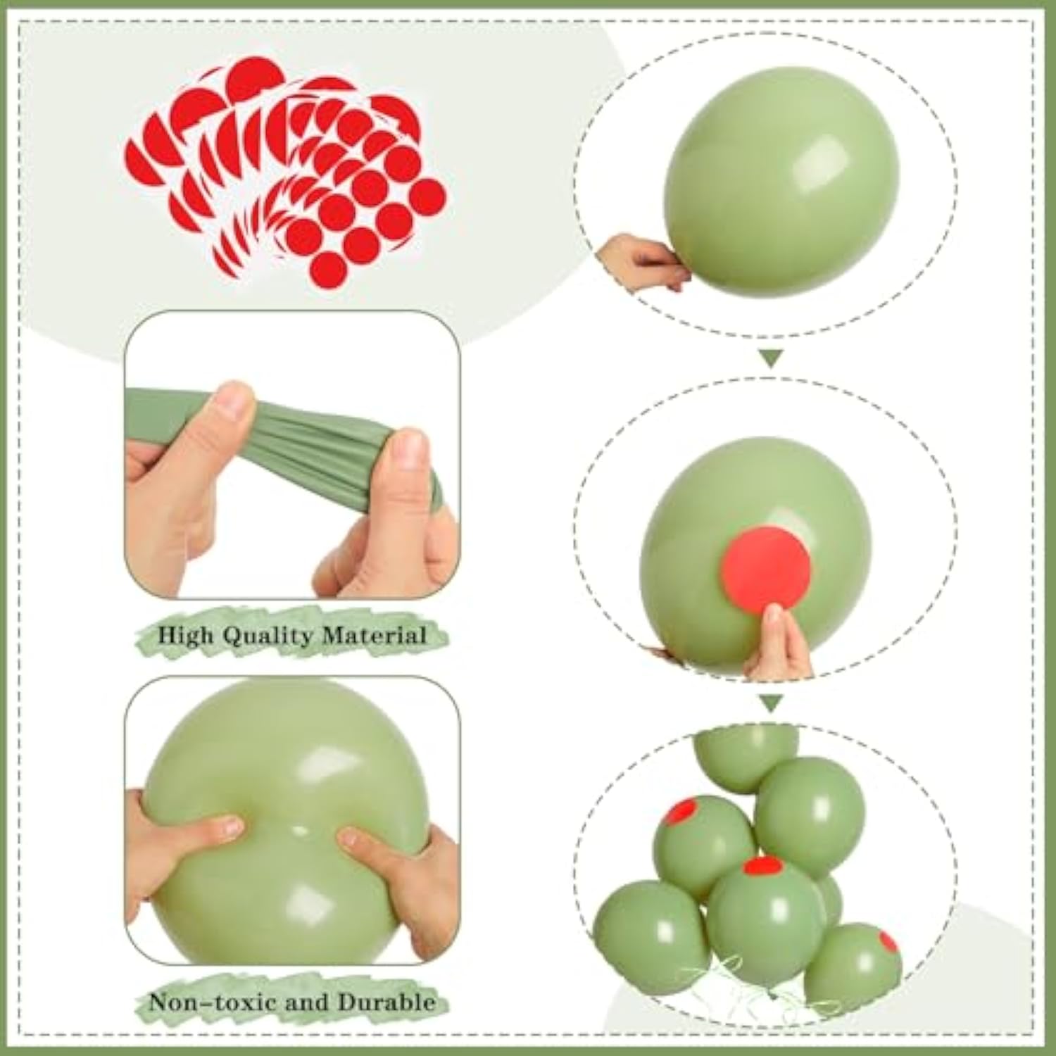 75 Pcs Martini Themed Party Decorations - 12, 10, 5 Inch Martini Olive Balloons For Birthday, Wedding, Baby Shower, Bridal Party Decorations