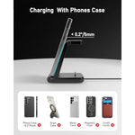 Wireless Charger For Samsung Phones Watch Earbuds(Not For Z Flip & A Serie-Phone), 3 In 1 Charging Station For Galaxy Watch 7/Ultra/6/5/4/3,S25 S24 S23 S22 S21 S20/Note 20 10/Z Fold 4 3,Buds/2/Pro