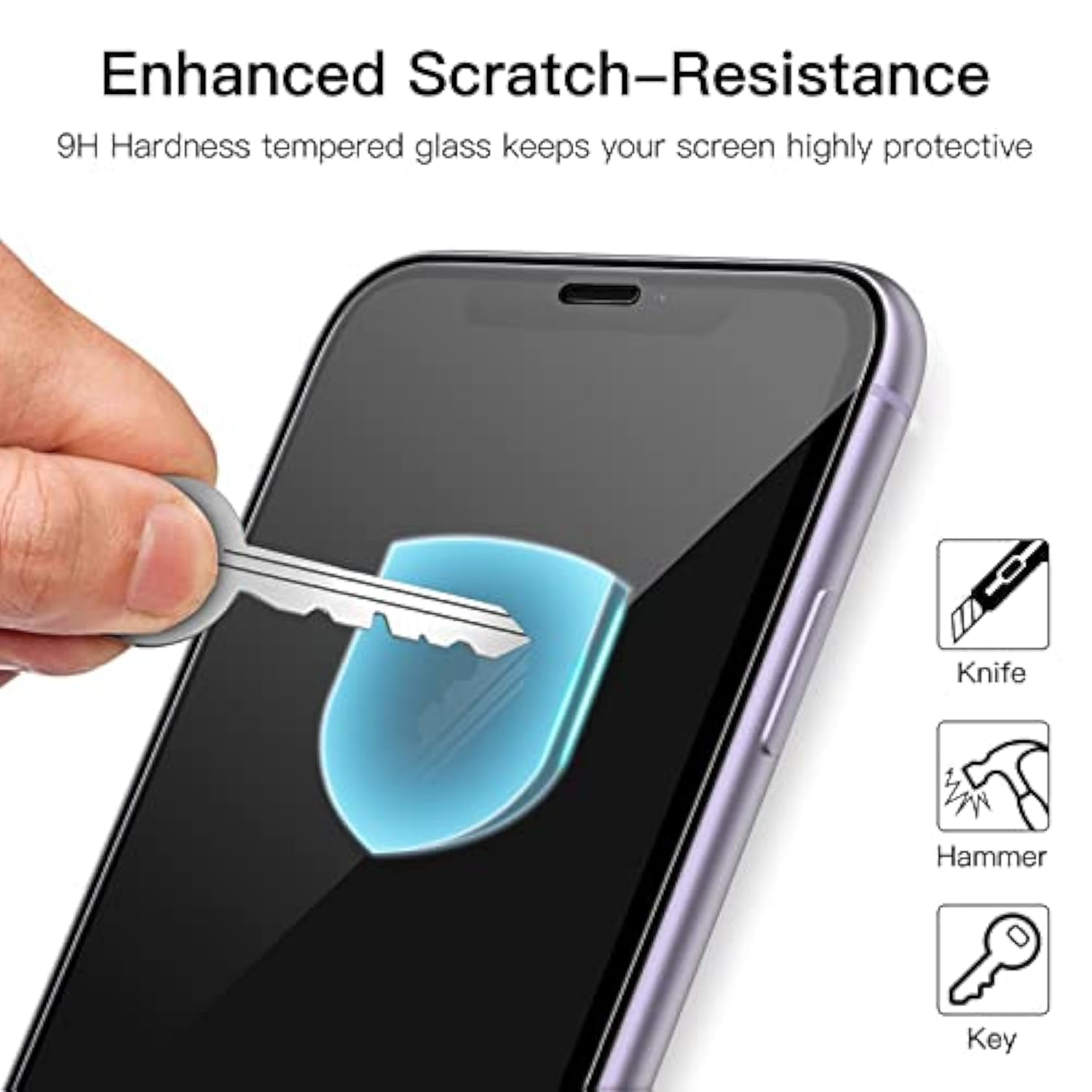 JETech Full Coverage Screen Protector for iPhone 11/XR 6.1-Inch, Black Edge, Tempered Glass Film with Easy Installation Tool, Case-Friendly, HD Clear, 3-Pack