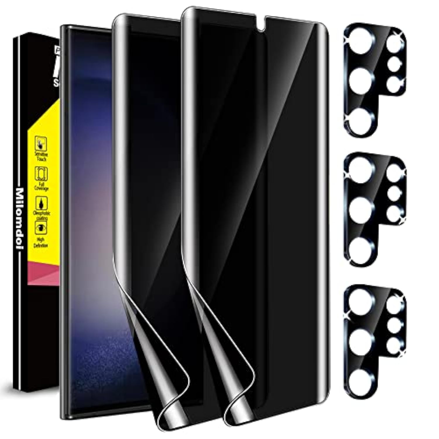 [2+3Pack] For Samsung Galaxy S23 Ultra Privacy Screen Protector [Not Glass] Accessories 2 Pack Film Privacy Screen For Samsung S23 Ultra 5G With 3 Pack Tempered Glass Camera Lens Protector