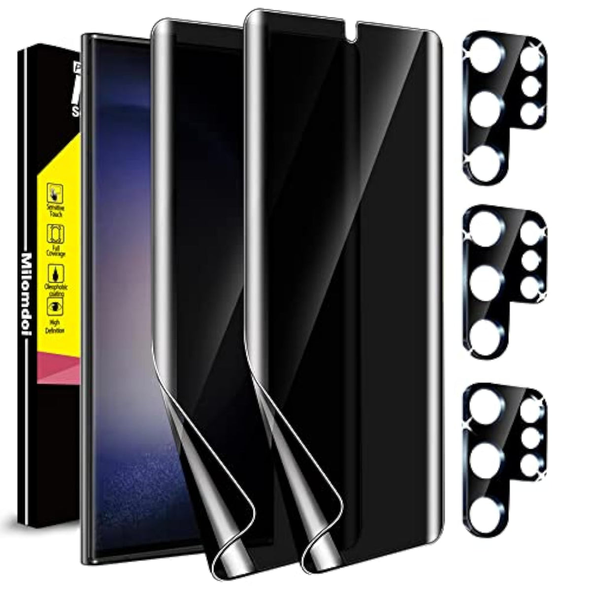 [2+3Pack] For Samsung Galaxy S23 Ultra Privacy Screen Protector [Not Glass] Accessories 2 Pack Film Privacy Screen For Samsung S23 Ultra 5G With 3 Pack Tempered Glass Camera Lens Protector