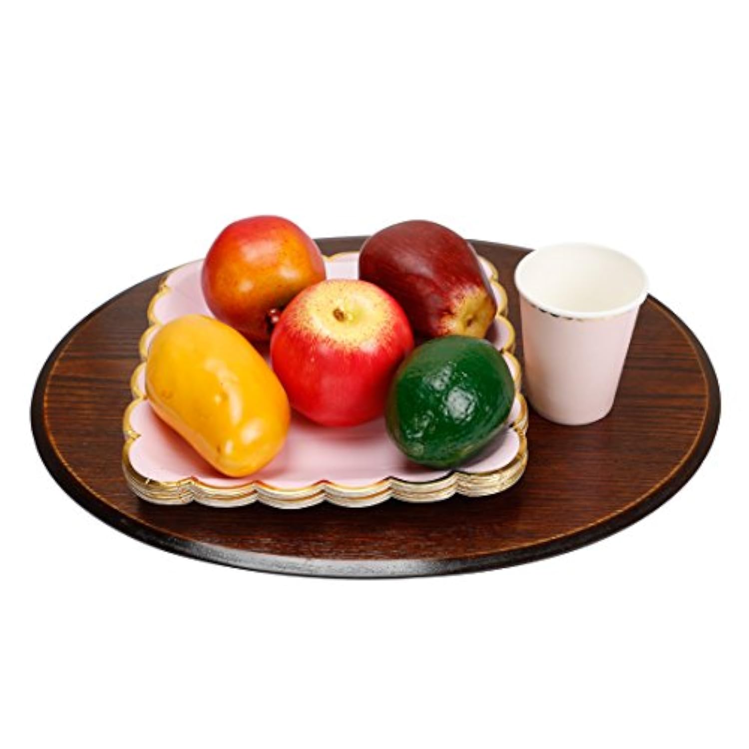 Pink Gold Paper Cups With Metallic Gold Border Disposable Paper Cups 9Oz For Wedding,Party And Cocktail,40 Pcs