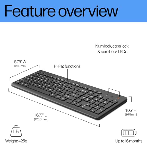 220 Wireless Keyboard - 2.4Ghz Connectivity W/Data Encryption - Low-Profile Chiclet Keys - Win/Mac - Laptop, Pc Compatible - Shortcut Keys & Num Pad - Led Num, Caps, & Scroll Lock (805T2Aa#Aba)