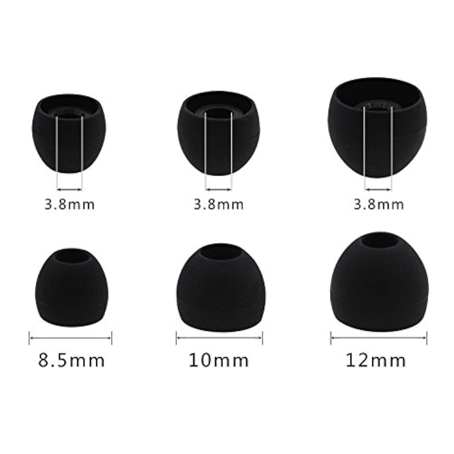Ear Tips For S9 Note 9 Earbuds, Replacement Silicone Earbud Tips, S/M/L Size Included, 6 Pair Black