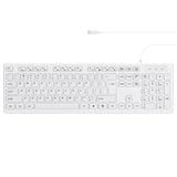 Mcsaite Wired White Usb 104 Keys Computer Keyboard With Stands,Waterproof - Us Layout Compatible For Windows, Pc, Laptop